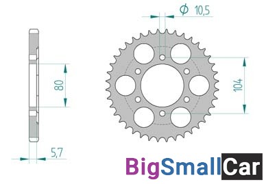 Звезда ведомая AFAM 17610-40 аллюминий (JTR1489.40) - купить Ахтарском